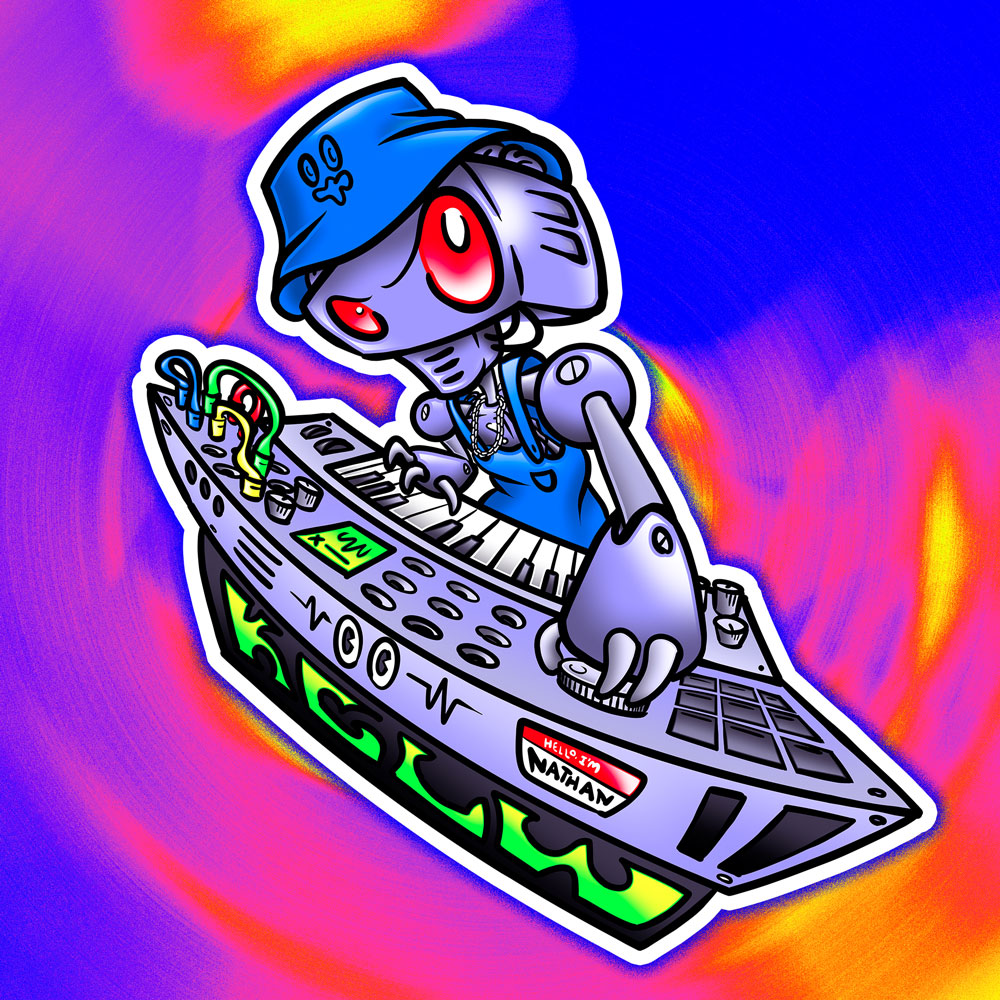 Robot playing a synthboard